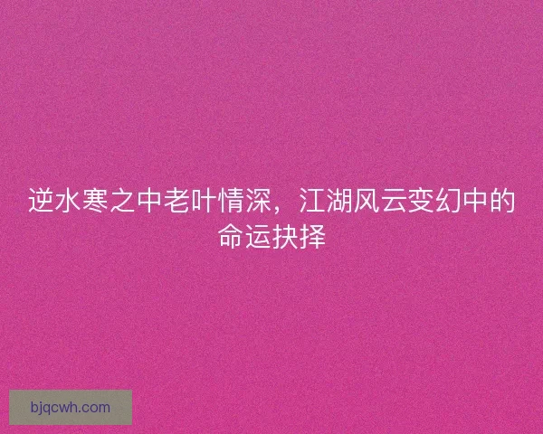 逆水寒之中老叶情深，江湖风云变幻中的命运抉择
