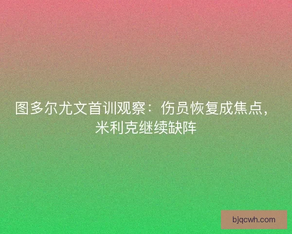 图多尔尤文首训观察：伤员恢复成焦点，米利克继续缺阵