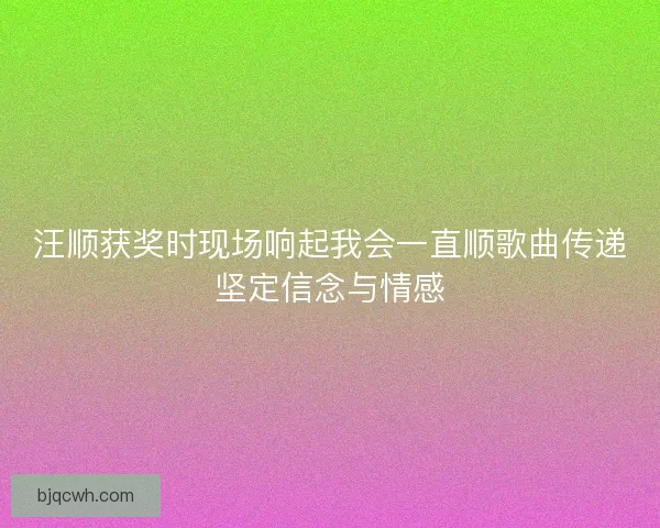 汪顺获奖时现场响起我会一直顺歌曲传递坚定信念与情感